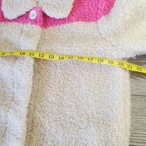 Anthropologie Teddy Coat XS Beige Pink Colorblock Snap Front Faux‎ Fur Jacket - Picture 10 of 10